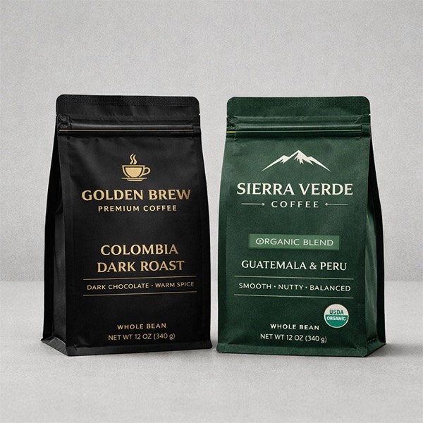 Custom coffee bags with valve and high barrier structure